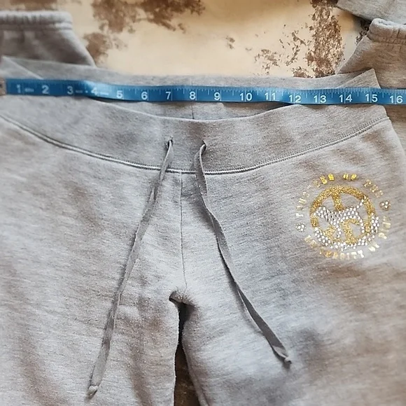 Y2K Pink Peace Bling Dog Set. Zip up hoodie with matching capris.Size: S - Picture 8 of 10